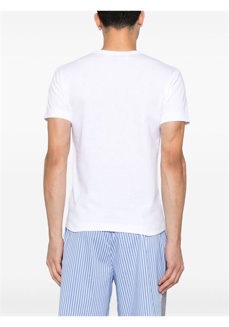 embroidered logo t-shirt unisex whitr COMME DES GARÇONS PLAY | AX-T064-0512